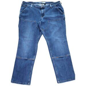 Carhartt Women's Relaxed Fit Pants Size 16 Short Blue Workwear Aesthetic